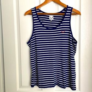 Blue Buck Navy and White Striped tank top